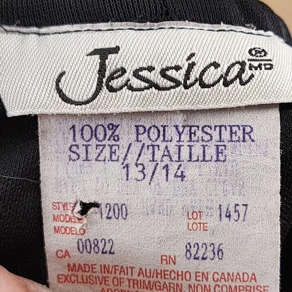 Jessica Vintage Black Chiffon Overlay Criss Cross Wide Leg Pants - Picture 6 of 6